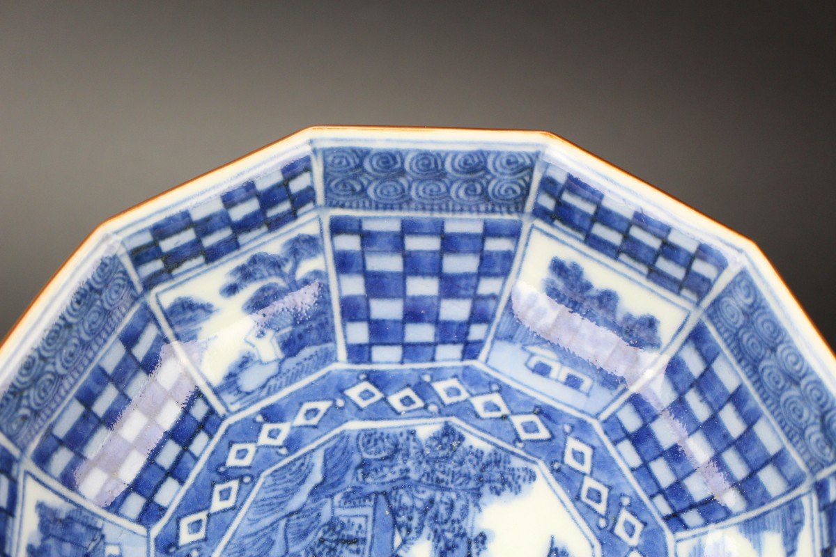 Japanese Porcelain Blue And White Bowl Tenmei Period (1781-1789) Marked Late 17th Century Dish-photo-4