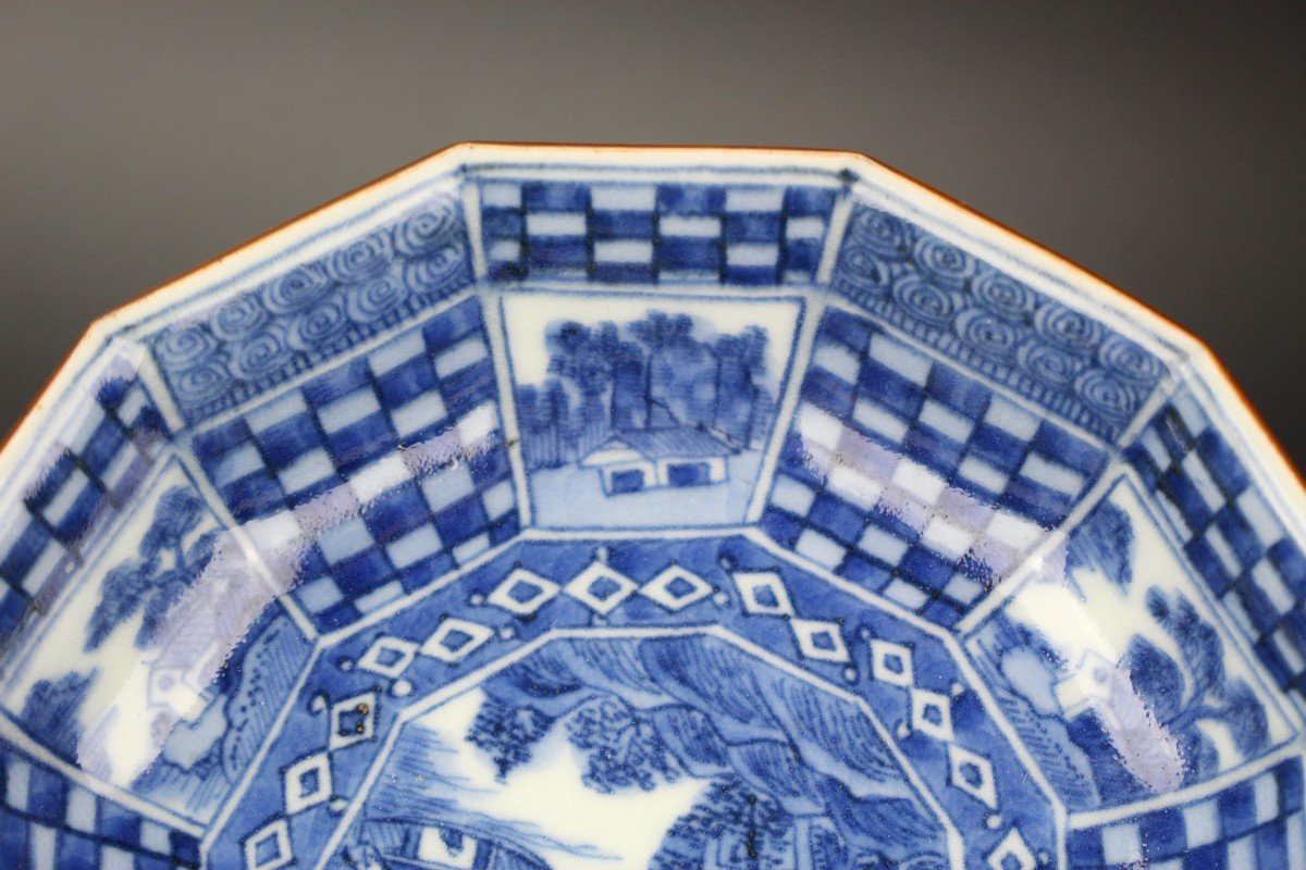 Japanese Porcelain Blue And White Bowl Tenmei Period (1781-1789) Marked Late 17th Century Dish-photo-5