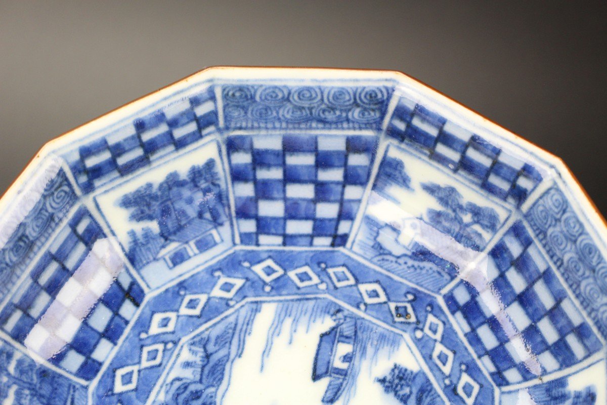 Japanese Porcelain Blue And White Bowl Tenmei Period (1781-1789) Marked Late 17th Century Dish-photo-6