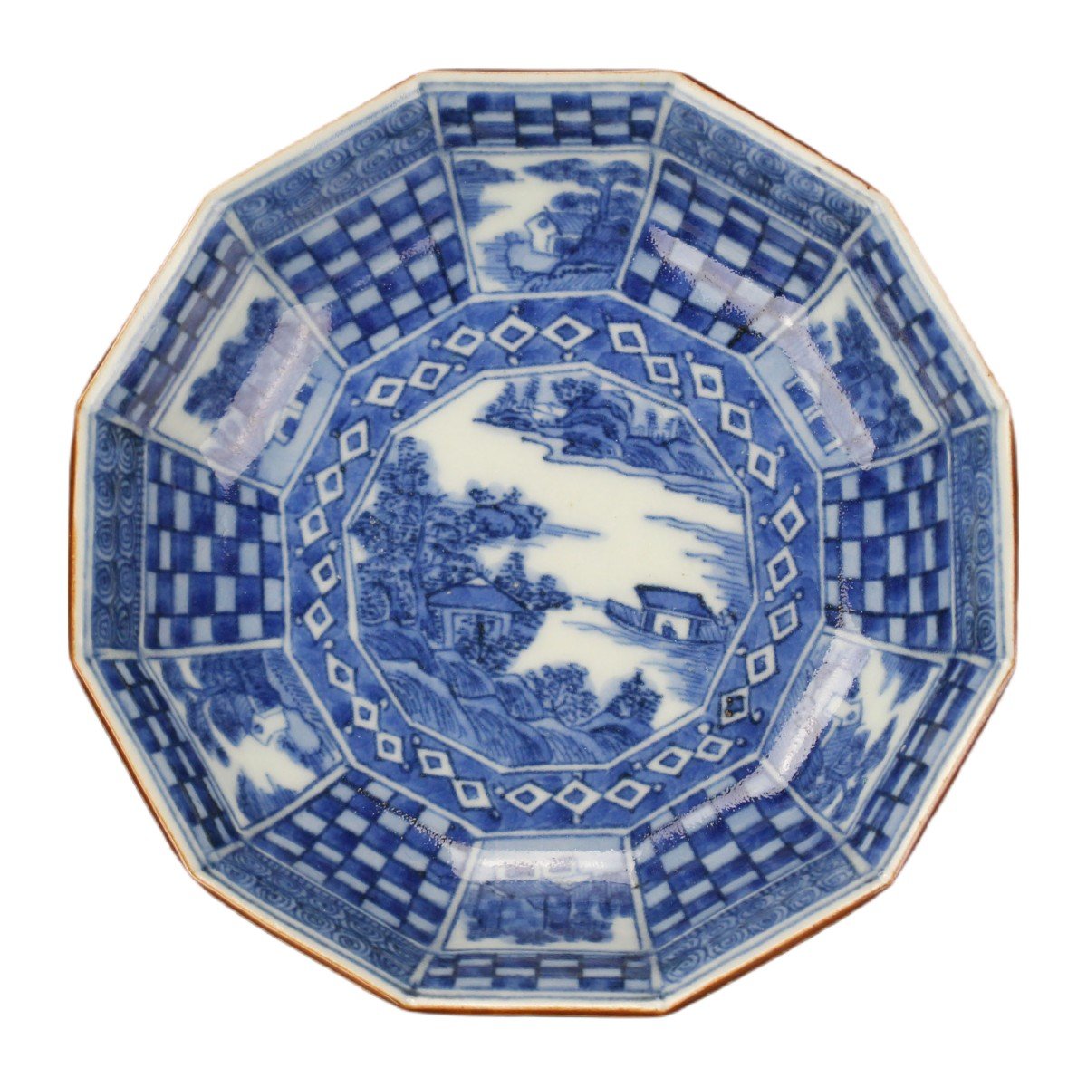 Japanese Porcelain Blue And White Bowl Tenmei Period (1781-1789) Marked Late 17th Century Dish