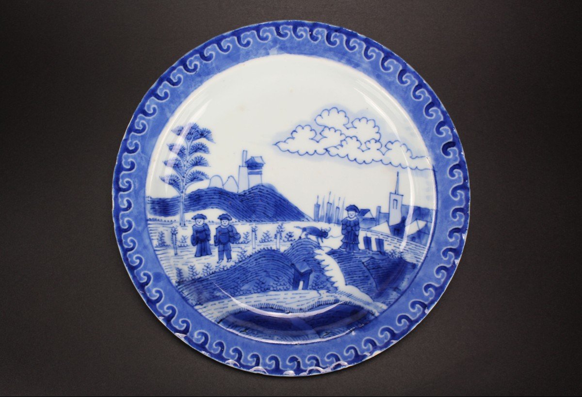 Assiettes En Porcelaine Chinoise Yongzheng XVIIIe Siècle Dynastie Qing Plats Van Frytom Deshima-photo-2