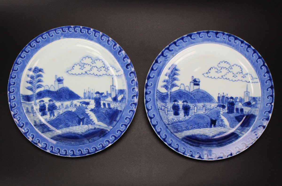 Assiettes En Porcelaine Chinoise Yongzheng XVIIIe Siècle Dynastie Qing Plats Van Frytom Deshima-photo-8