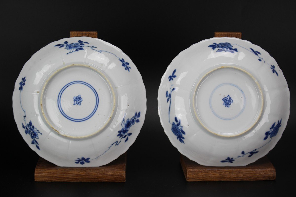 Kangxi Chinese Porcelain Blue And White 18th Century Qing Dynasty Cups And Saucers 14 Pieces-photo-4