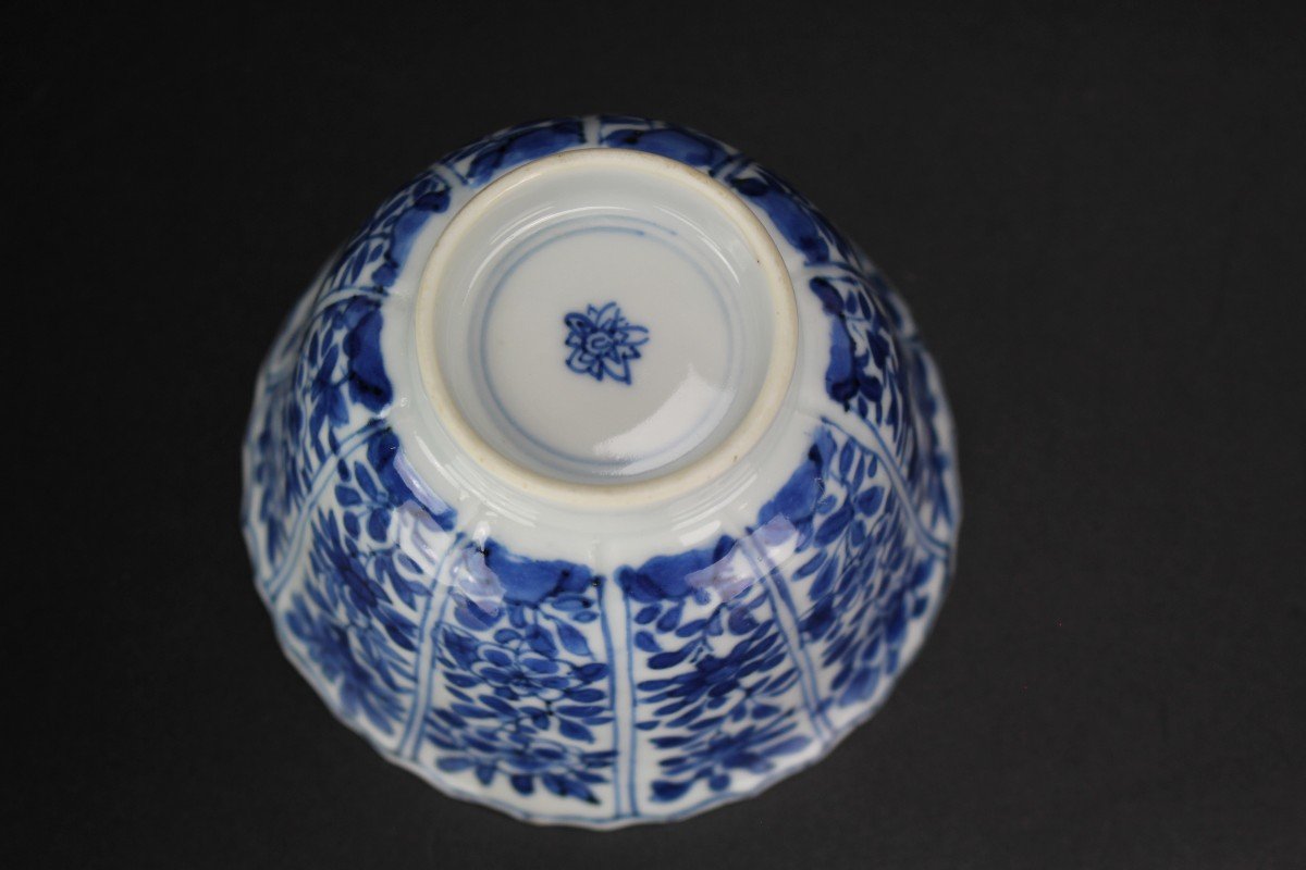 Kangxi Chinese Porcelain Blue And White 18th Century Qing Dynasty Cups And Saucers 14 Pieces-photo-3