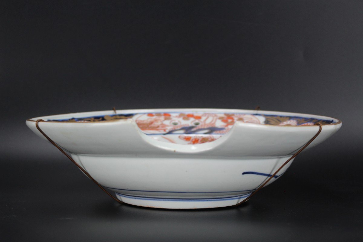 Japanese Porcelain Edo Period Barber's Bowl Shaving Basin Antique 18th Century Imari Dish Plate-photo-3