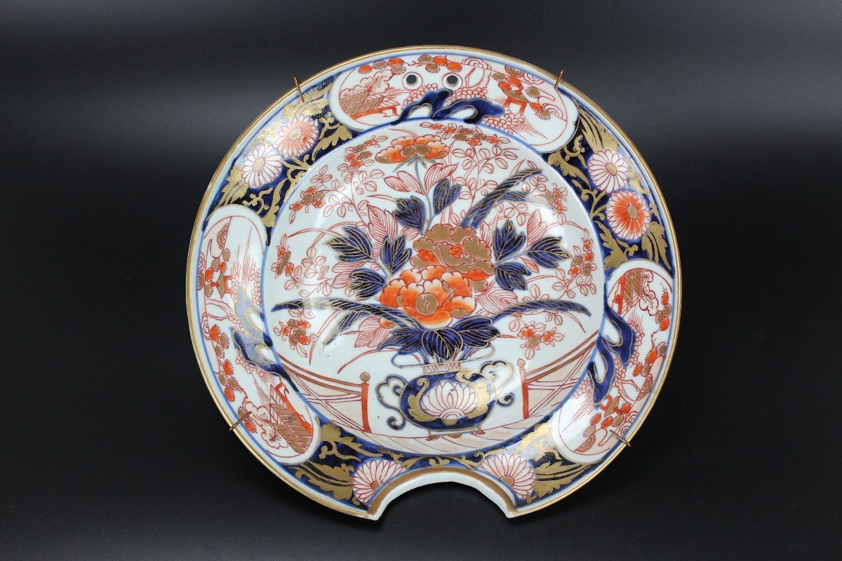 Japanese Porcelain Edo Period Barber's Bowl Shaving Basin Antique 18th Century Imari Dish Plate-photo-4