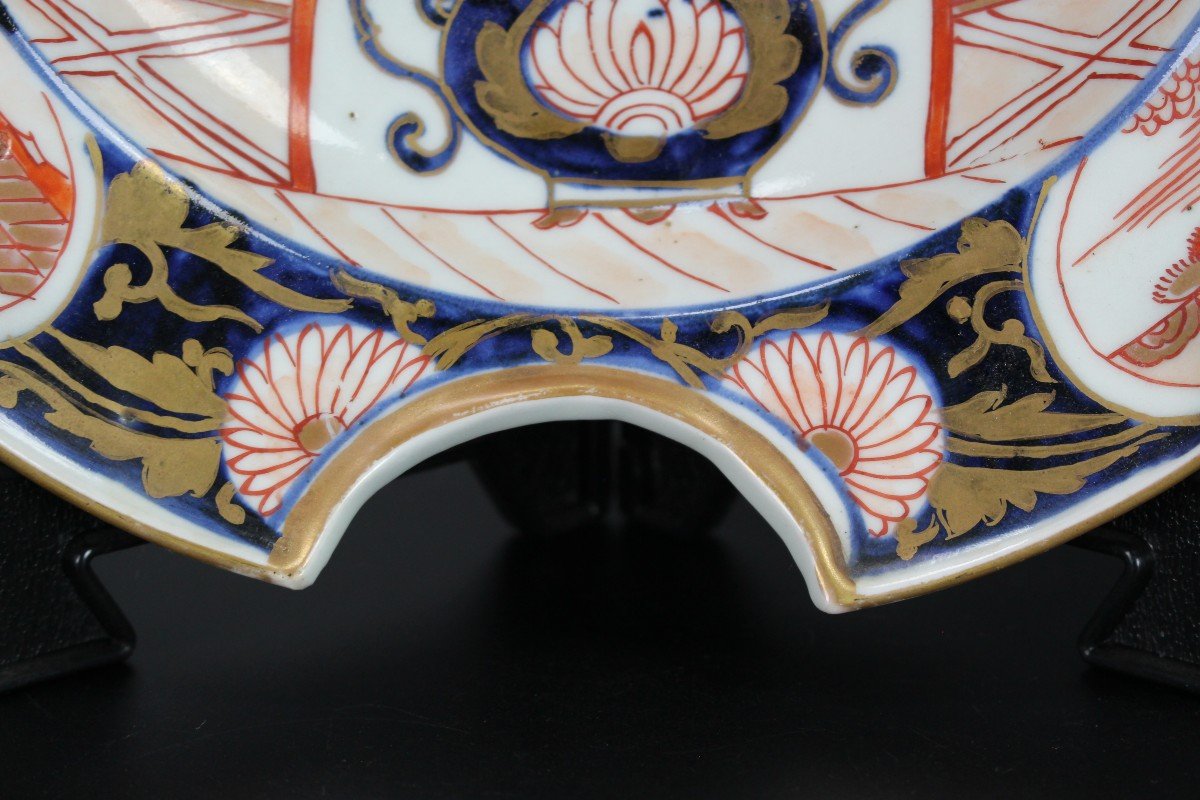 Japanese Porcelain Edo Period Barber's Bowl Shaving Basin Antique 18th Century Imari Dish Plate-photo-3