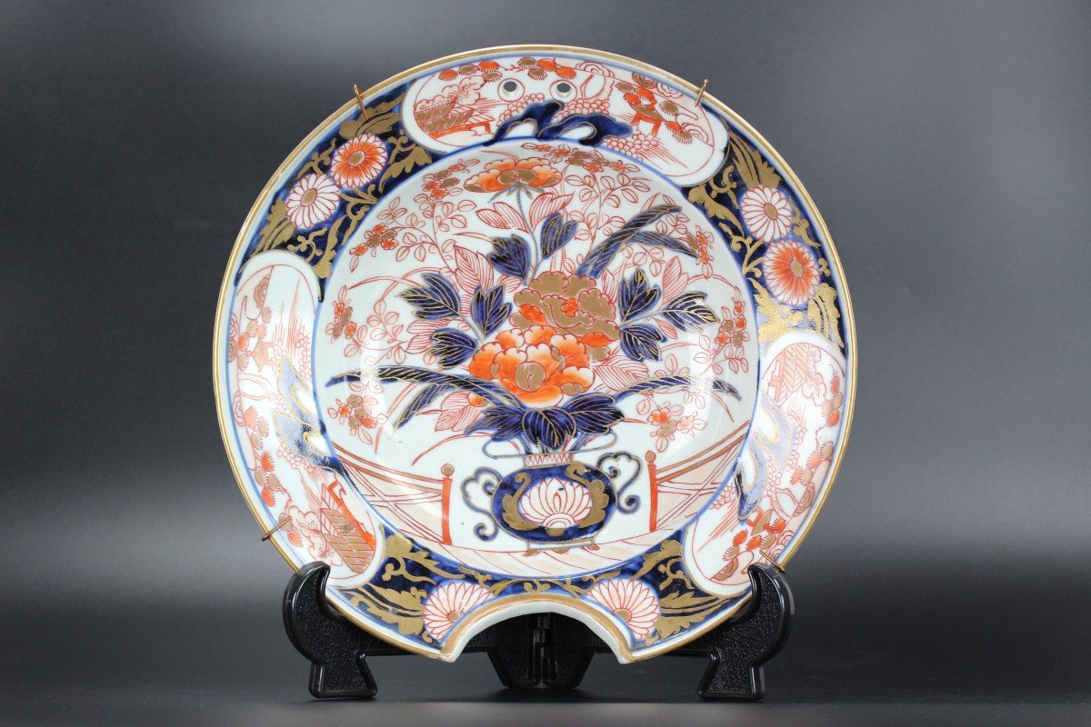 Japanese Porcelain Edo Period Barber's Bowl Shaving Basin Antique 18th Century Imari Dish Plate-photo-7