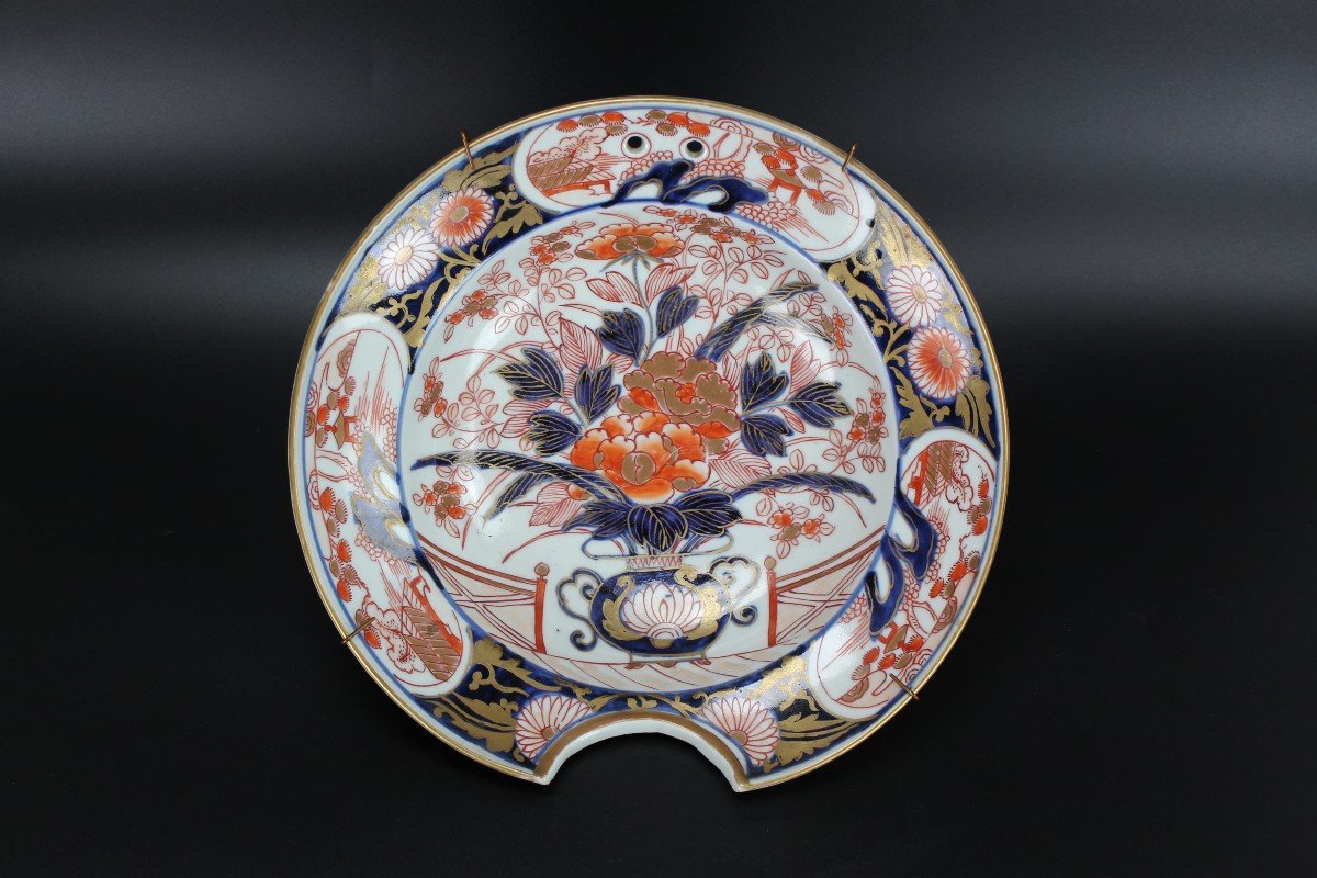 Japanese Porcelain Edo Period Barber's Bowl Shaving Basin Antique 18th Century Imari Dish Plate