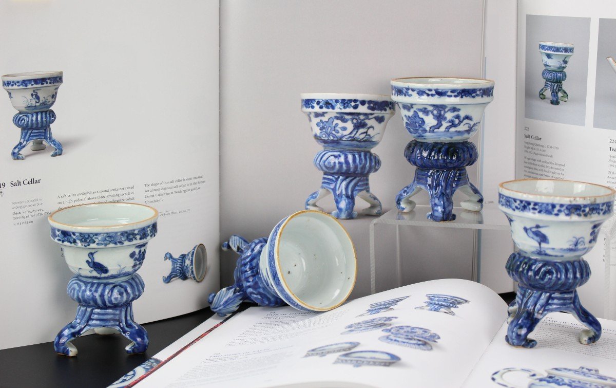 Qianlong Chinese Porcelain Blue And White 18th Century Salts Qing Dynasty 1740-1760 Salt Cellar-photo-2