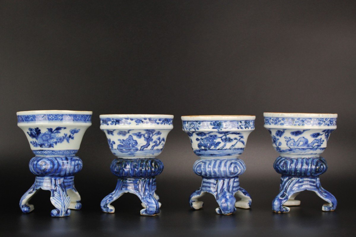 Qianlong Chinese Porcelain Blue And White 18th Century Salts Qing Dynasty 1740-1760 Salt Cellar-photo-4