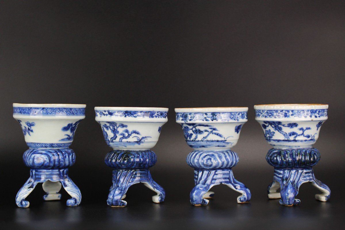 Qianlong Chinese Porcelain Blue And White 18th Century Salts Qing Dynasty 1740-1760 Salt Cellar-photo-1