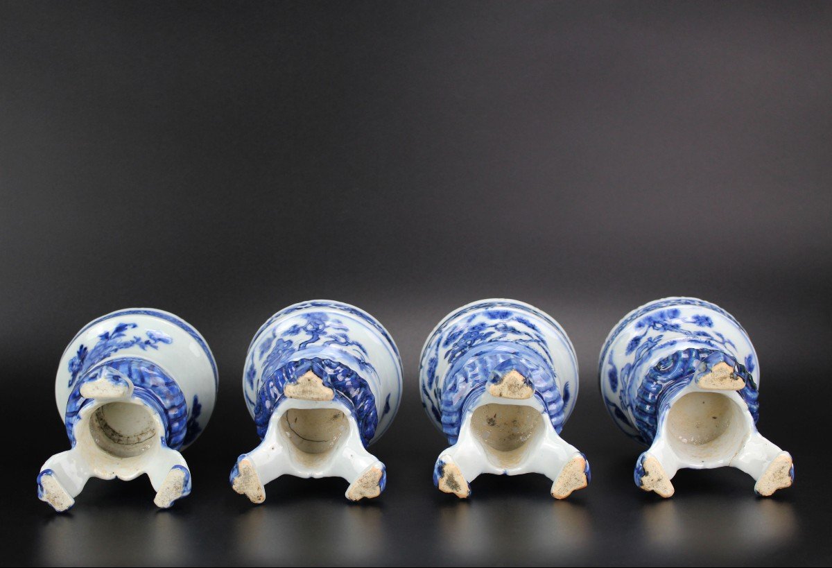 Qianlong Chinese Porcelain Blue And White 18th Century Salts Qing Dynasty 1740-1760 Salt Cellar-photo-3