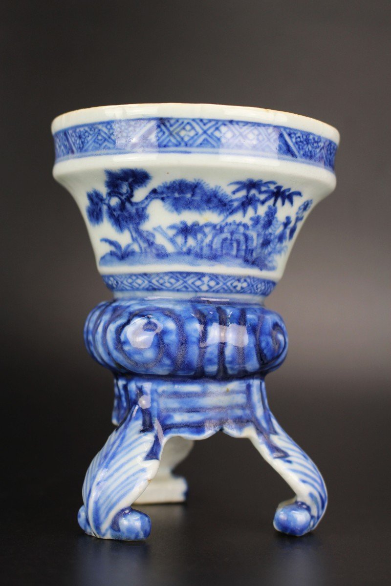 Qianlong Chinese Porcelain Blue And White 18th Century Salts Qing Dynasty 1740-1760 Salt Cellar-photo-7