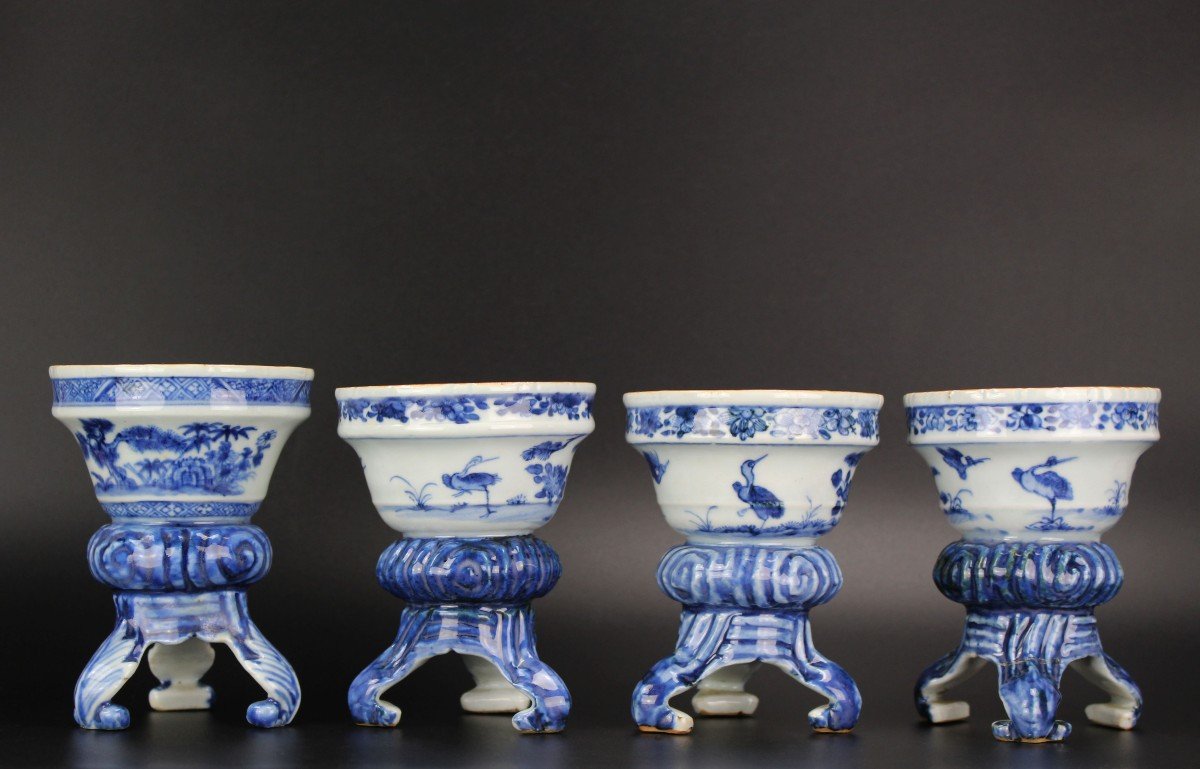 Qianlong Chinese Porcelain Blue And White 18th Century Salts Qing Dynasty 1740-1760 Salt Cellar