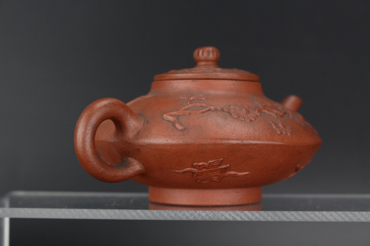 Kangxi Chinese Yixing Teapot Kangxi C. 1675-1725 Qing Dynasty Stoneware 17th / 18 Century-photo-2