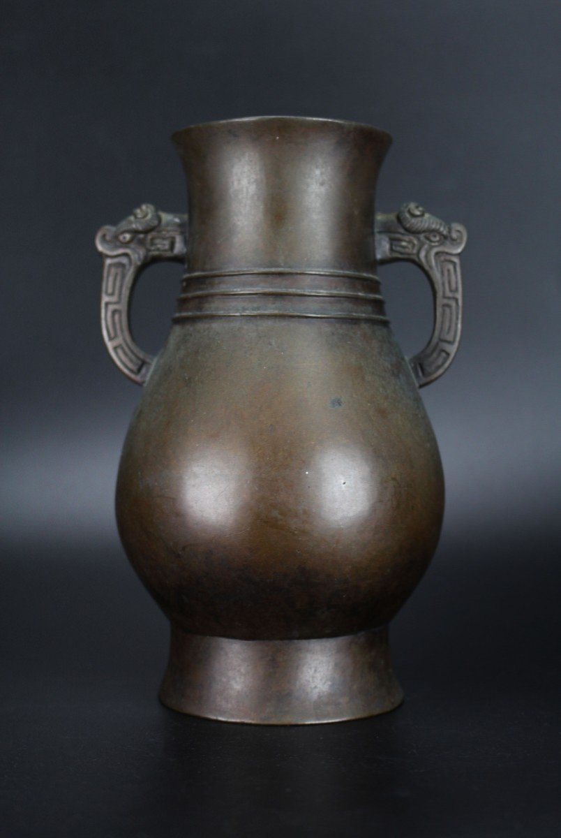 Chinese Bronze Vase Ming Dynasty 16th Century / 17th Century Antique Flower Vessel Archaic Hu