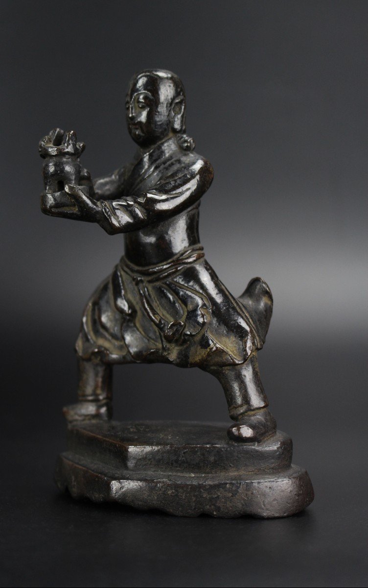 Encensoir En Bronze Chinois Dynastie Ming Porte-encens 17e Siècle Figurine Antique Brûleur-photo-4