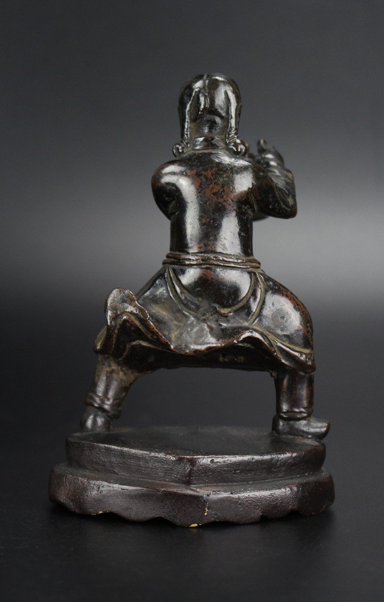 Chinese Bronze Censer Ming Dynasty Incense Stick Holder 17th Century Antique Figure Sculpture-photo-2