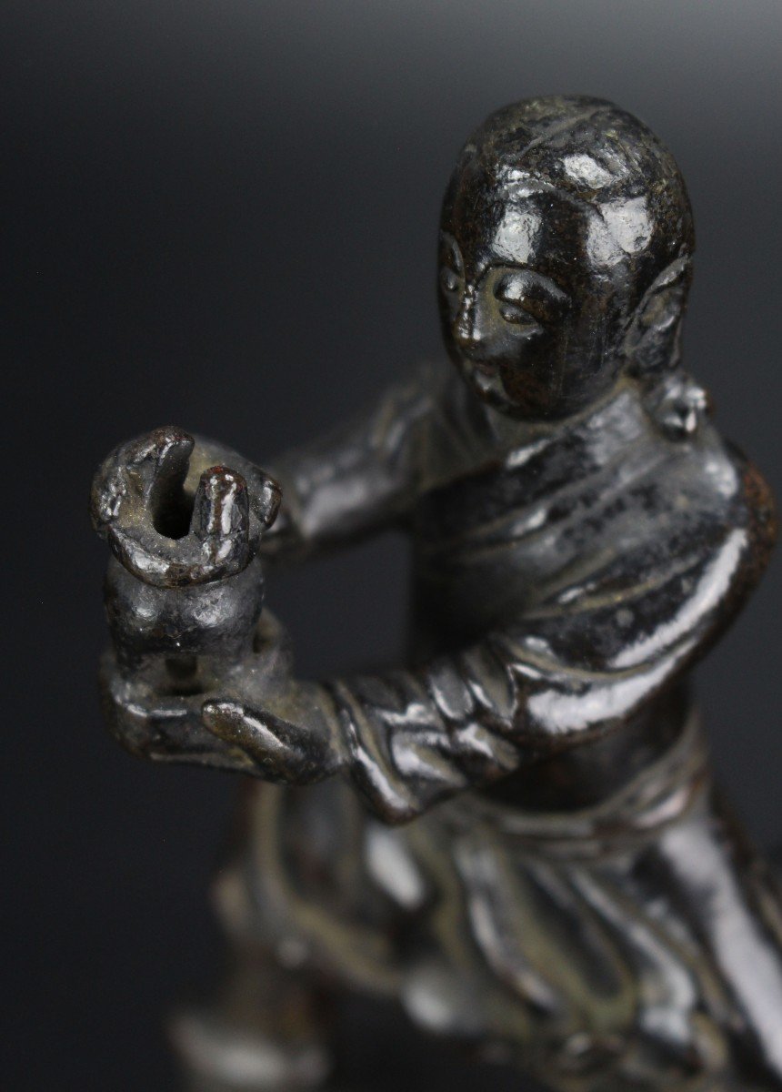 Encensoir En Bronze Chinois Dynastie Ming Porte-encens 17e Siècle Figurine Antique Brûleur-photo-7