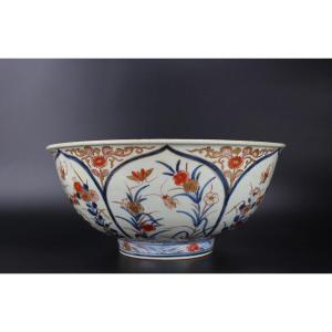 Japanese Porcelain Edo Period Large Bowl Antique Early 18th Century Imari Vessel Edo 1603-1868