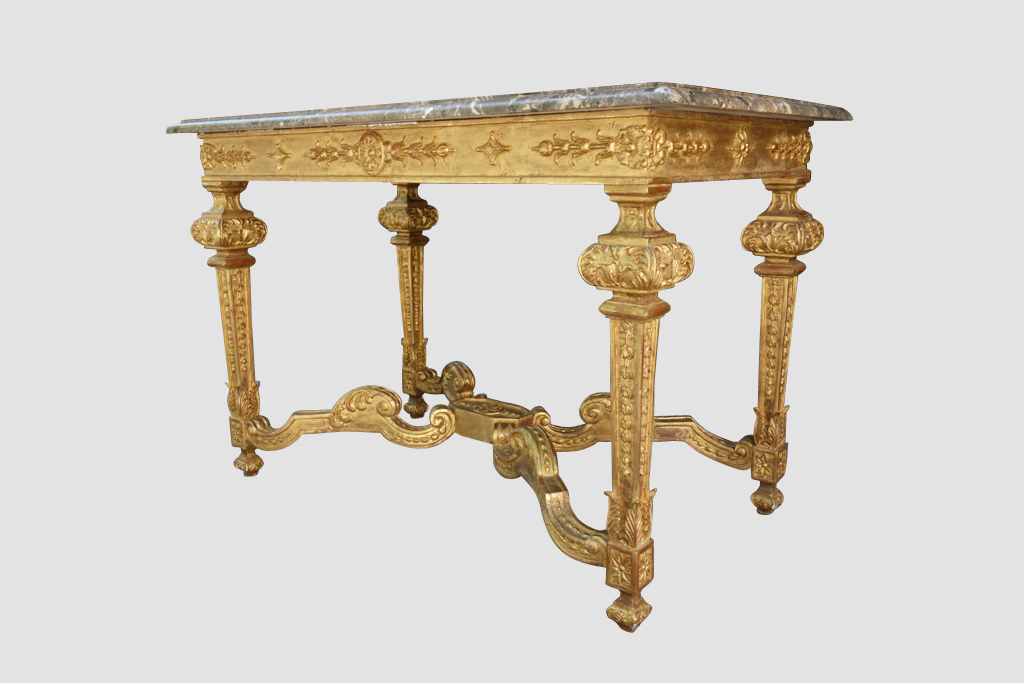 Table Hunting In Golden Wood Style Louis XIV, XIX-photo-4