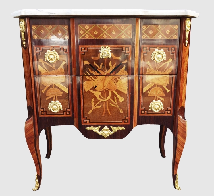 Commode Transition Stamped Louis-noel Malle, Eighteenth Century-photo-2