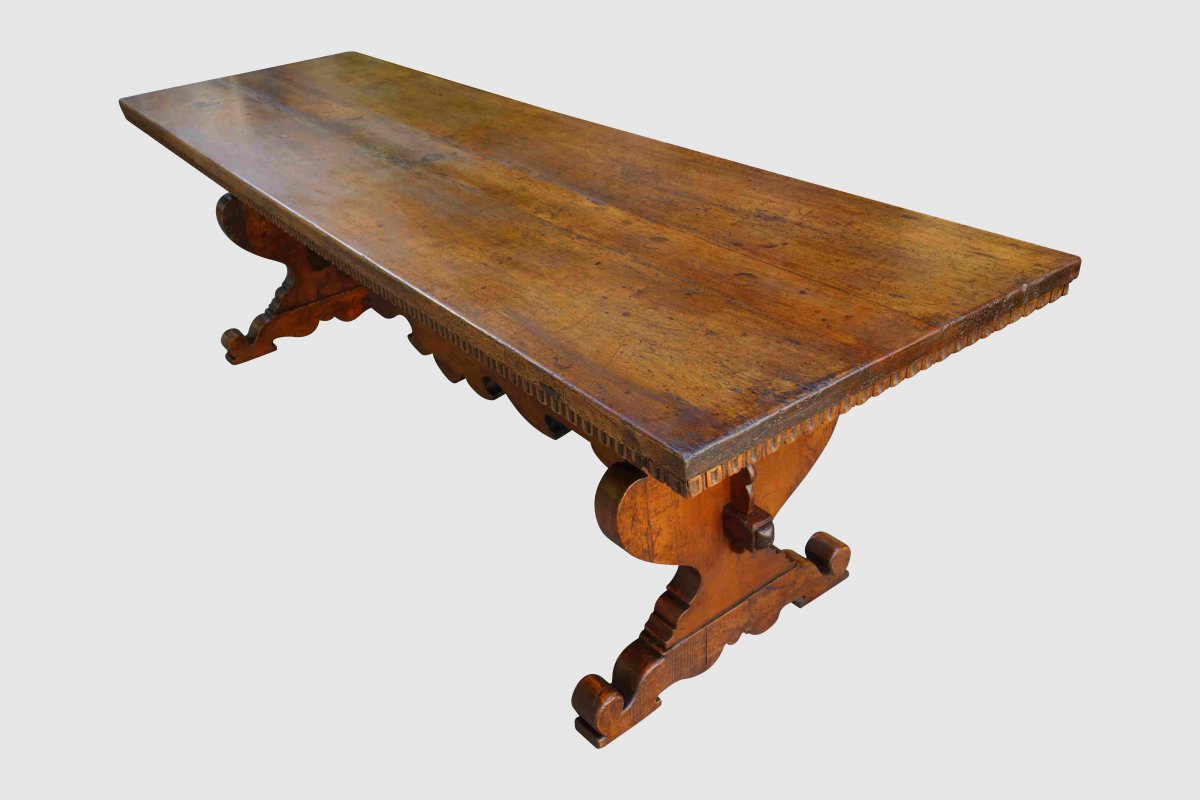 Table De Monastère Italienne, Fin XVIIe, 264 Cm-photo-3