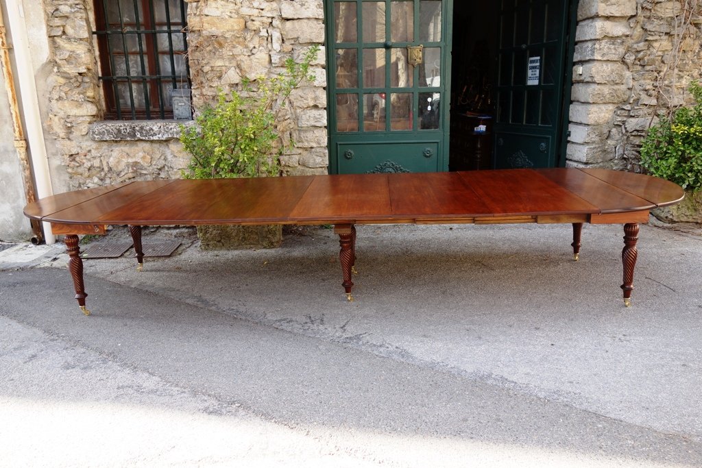 Restoration Banquet Table / Louis Philippe Mahogany, 440 Cm-photo-3