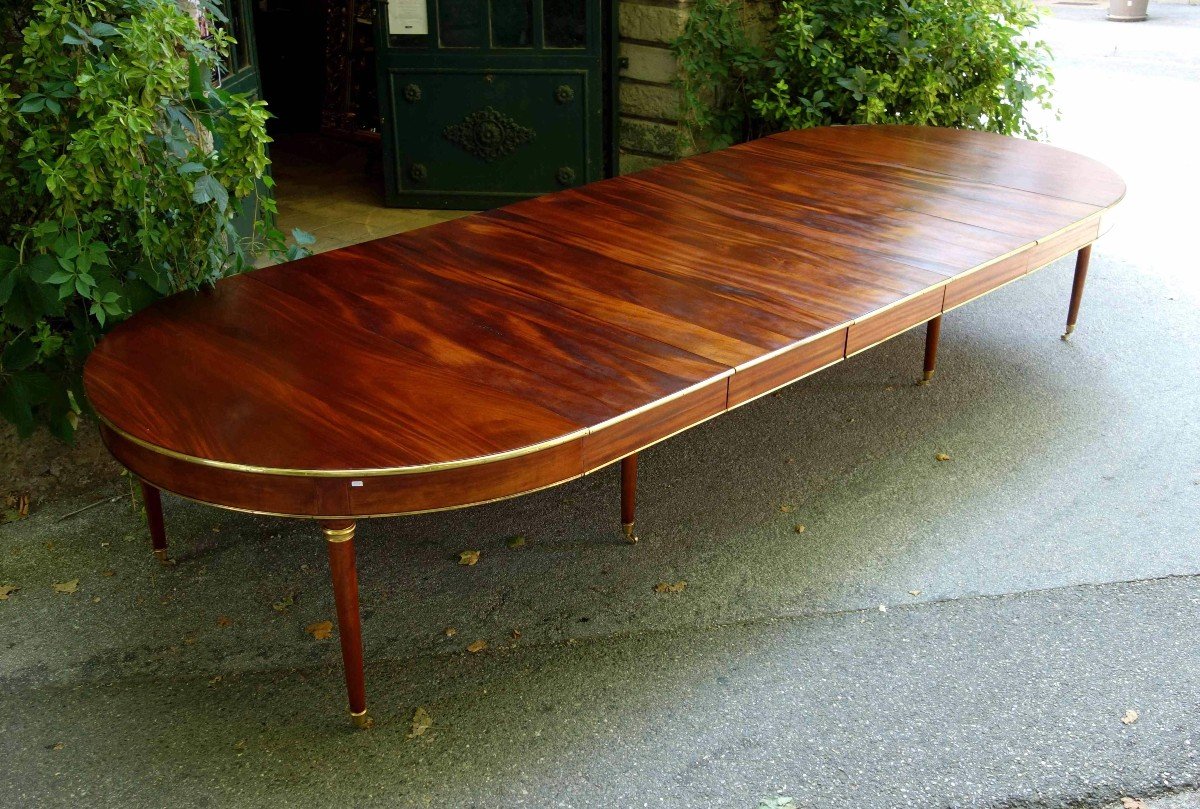 Large Mahogany Banquet Table With Jurande Hallmark, Eighteenth, 4 Meters-photo-3