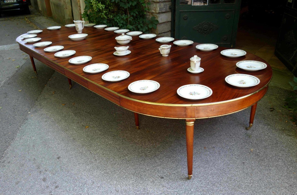 Large Mahogany Banquet Table With Jurande Hallmark, Eighteenth, 4 Meters-photo-4