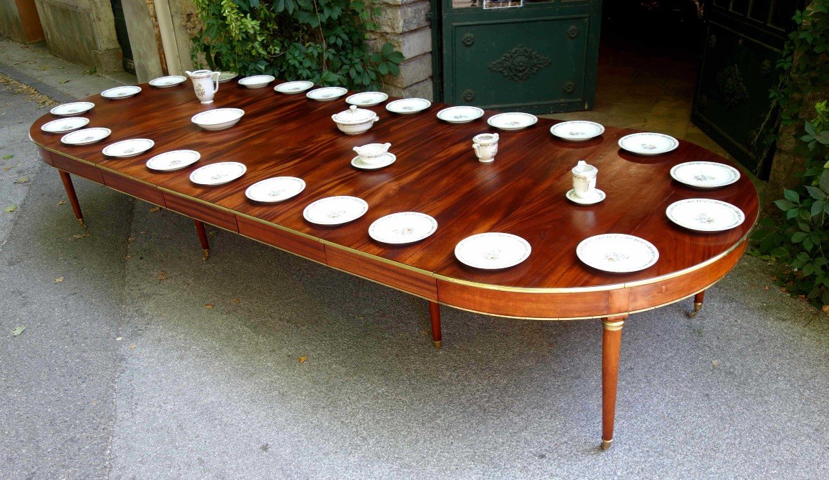 Large Mahogany Banquet Table With Jurande Hallmark, Eighteenth, 4 Meters-photo-6