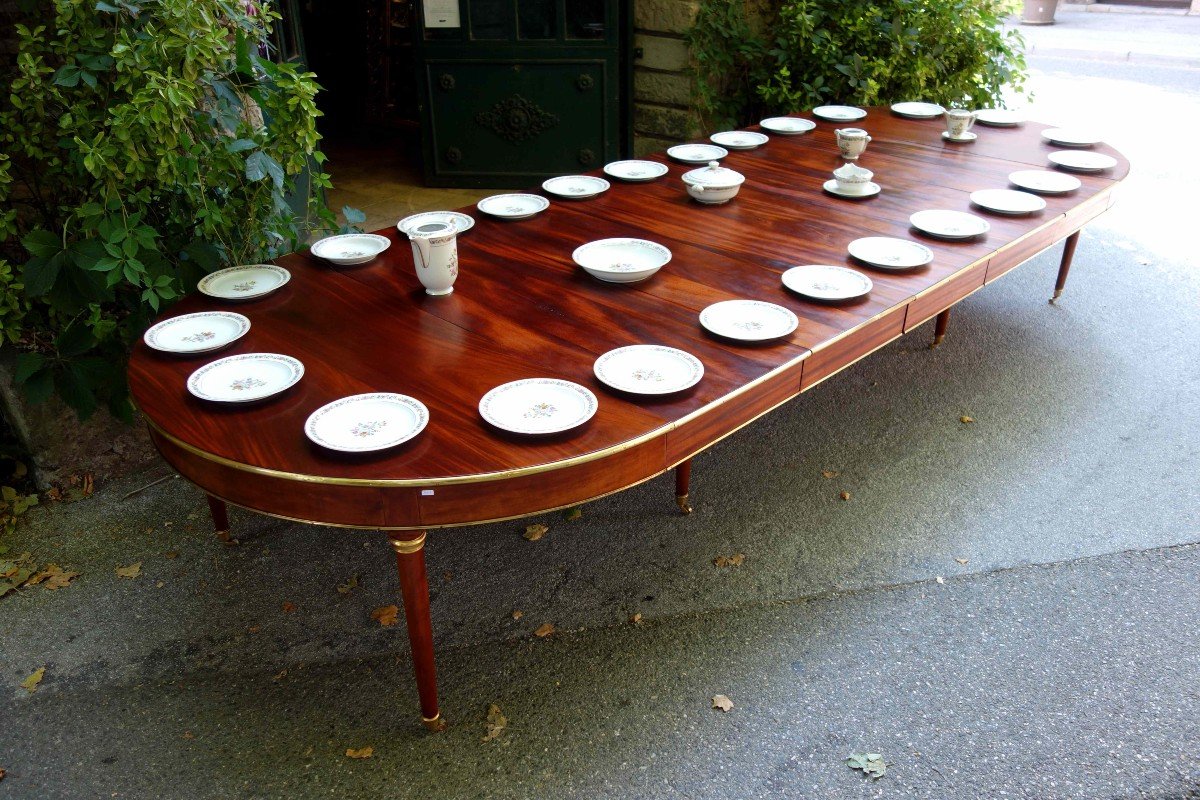 Large Mahogany Banquet Table With Jurande Hallmark, Eighteenth, 4 Meters-photo-7