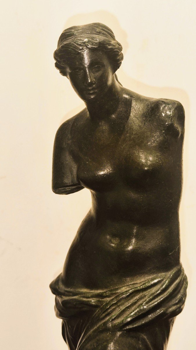 Statue Ancienne En Bronze Et Marbre "vénus De Milo" Grand Tour-photo-1