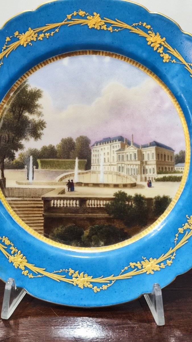 Assiette En Porcelaine De Sèvres Peinte Louis Philippe 19ème Siècle -photo-4