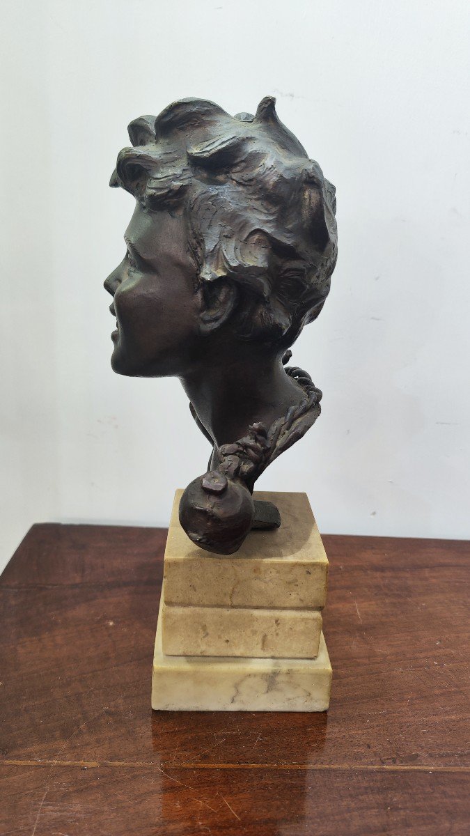 Bronze Bust Of A Street Urchin Signed Vincenzo Cinque-photo-3