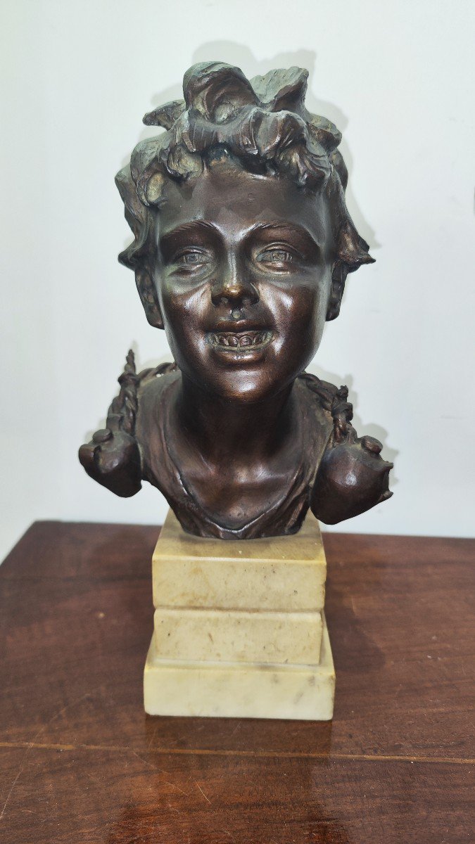 Bronze Bust Of A Street Urchin Signed Vincenzo Cinque