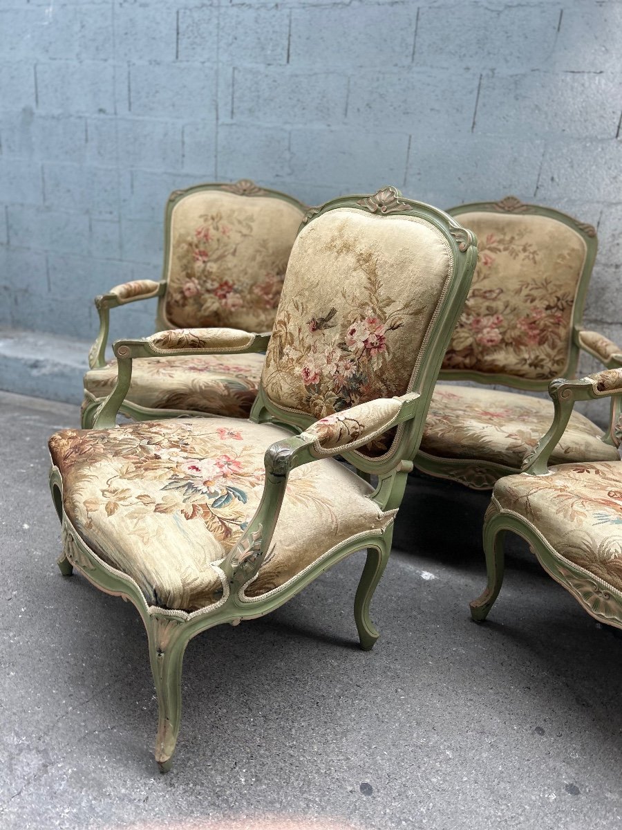 Suite Of 4 Style Armchairs-photo-3