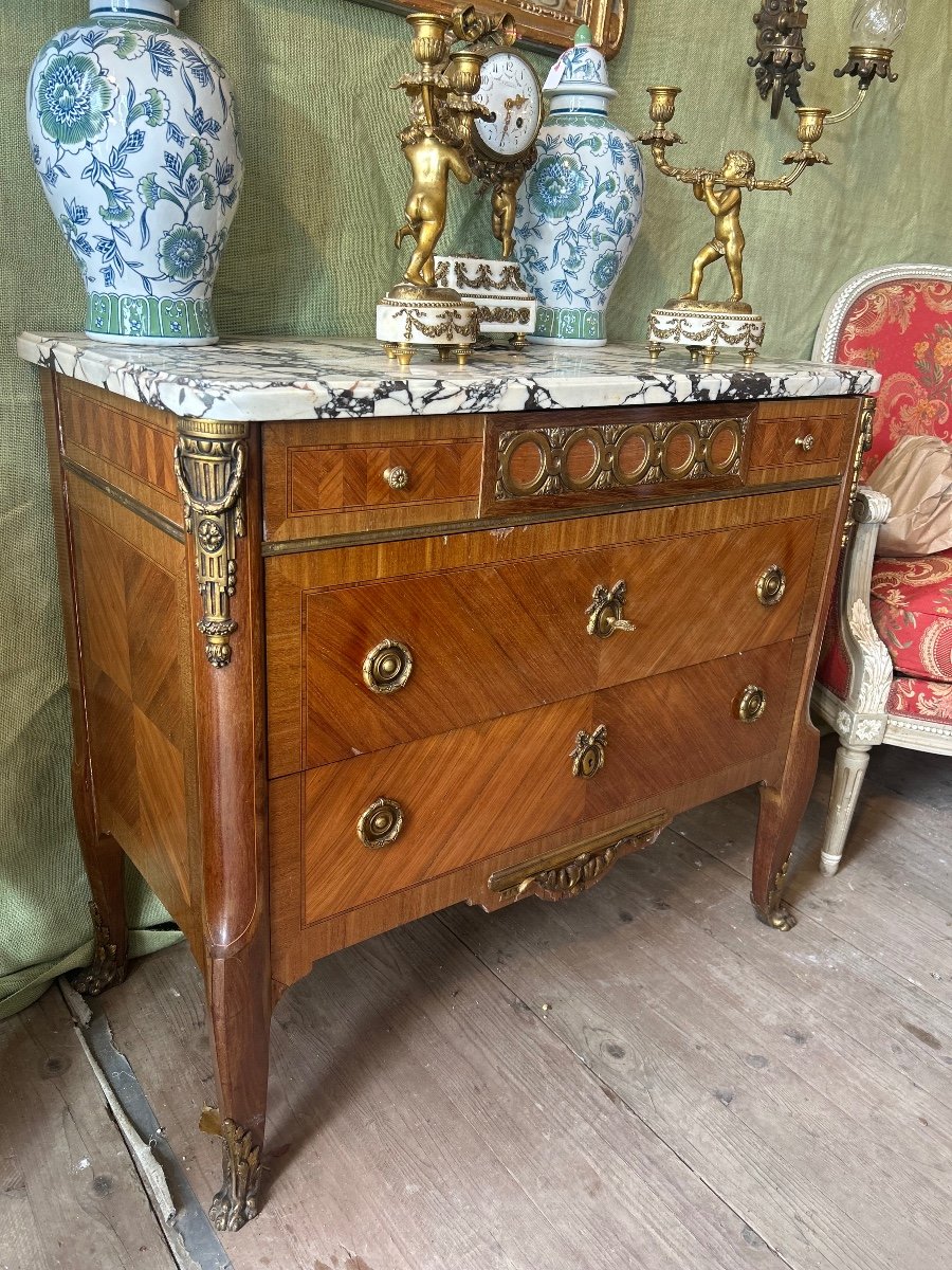 Marquetry Chest Of Drawers 