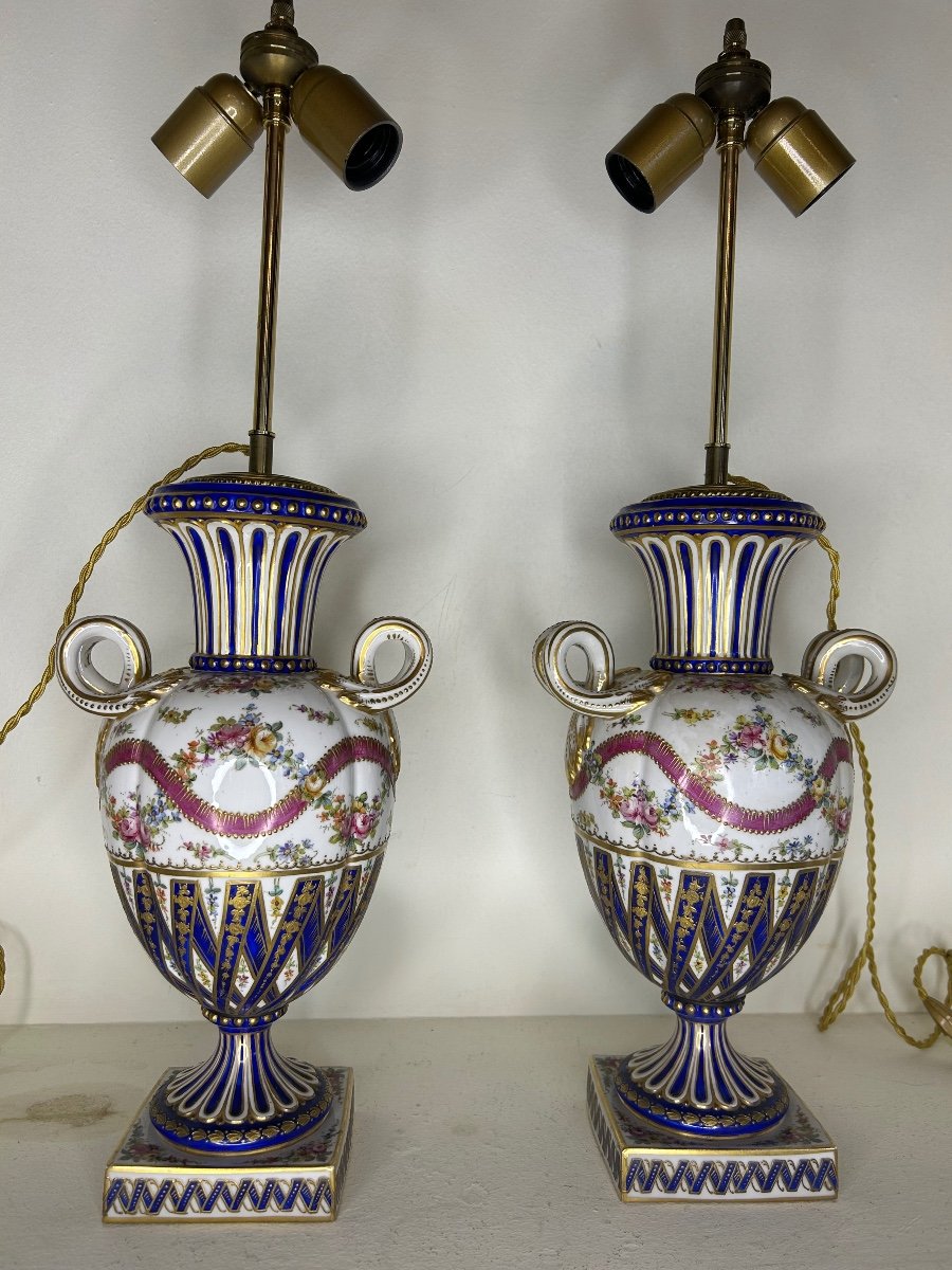 Pair Of Sèvres Porcelain Lamps -photo-4