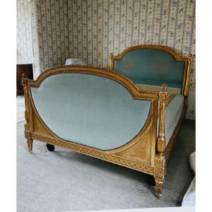 Louis XVI Style Gilded Wood Bed 