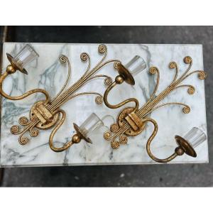 Pair Of Maison Bagues Wall Lights 