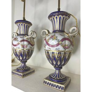 Paire De Lampes En Porcelaine De Sèvres 