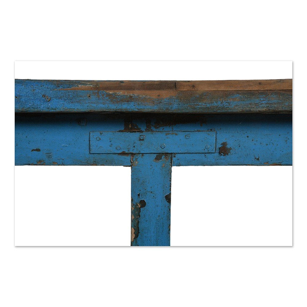 Old Teak Table With Blue Patina-photo-3