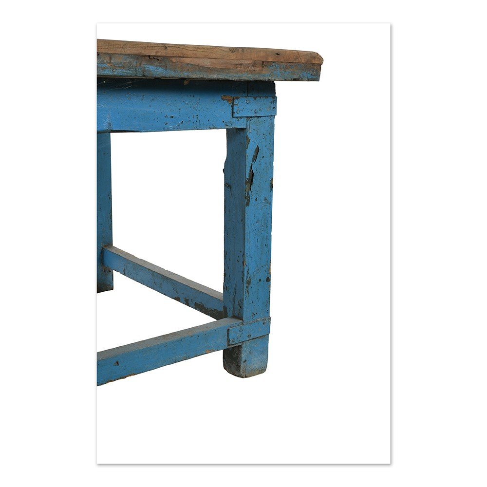 Old Teak Table With Blue Patina-photo-4