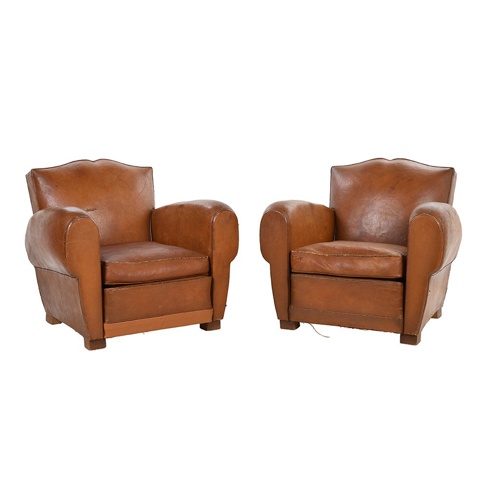 Pair Of Mustache Club Armchairs