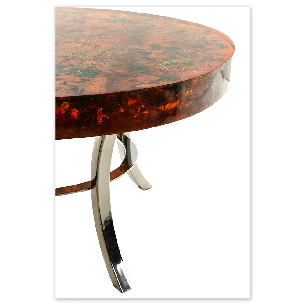 Fractal Resin Coffee Table Signed Henri Fernandez-photo-3