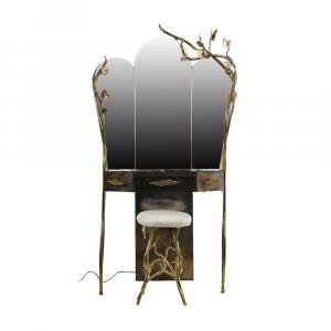 Triptych Mirror Dressing Table Signed Henri Fernandez