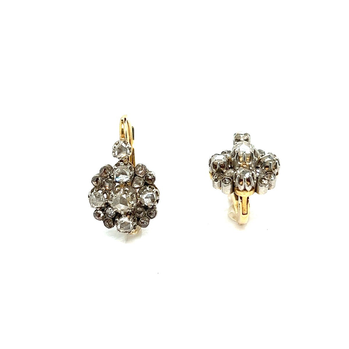 18 Karat Yellow Gold Diamond Sleeper Earrings -photo-3
