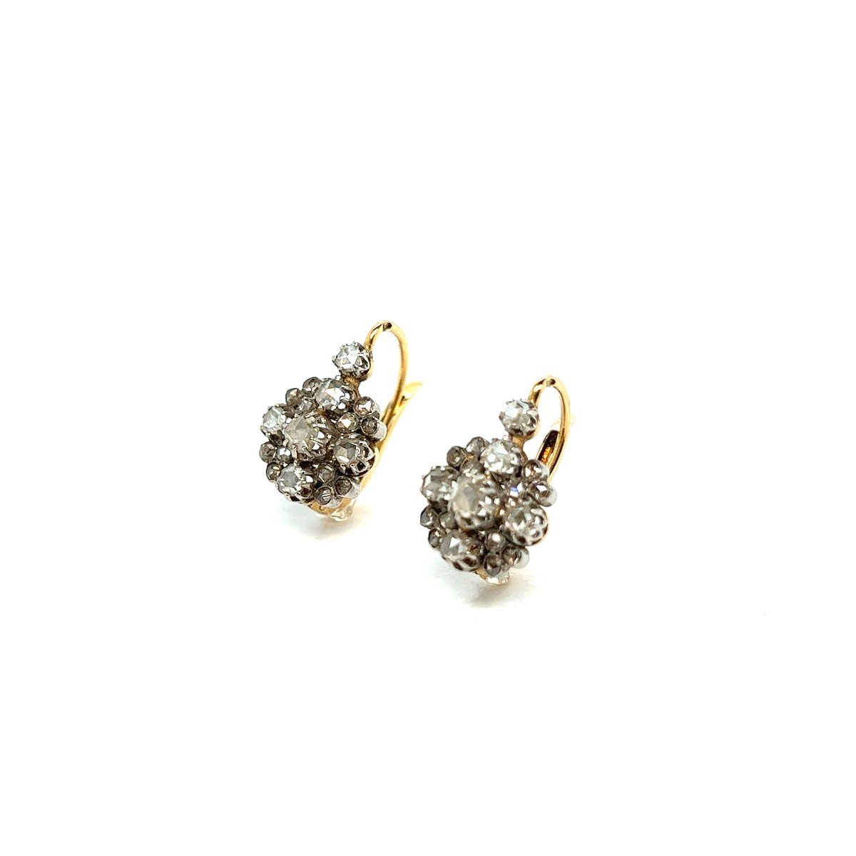 18 Karat Yellow Gold Diamond Sleeper Earrings -photo-1